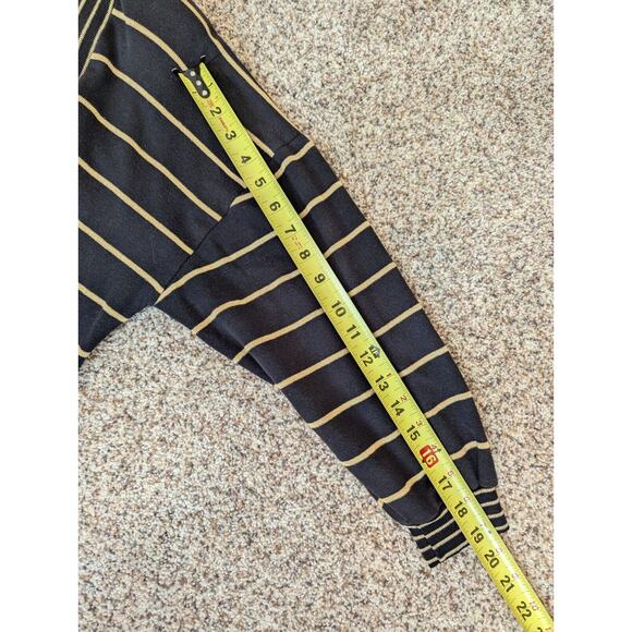 Vtg Peter Popovitch Cardigan Womens S Brown Gold Metallic Stripe Grandpa Sweater - Picture 9 of 9